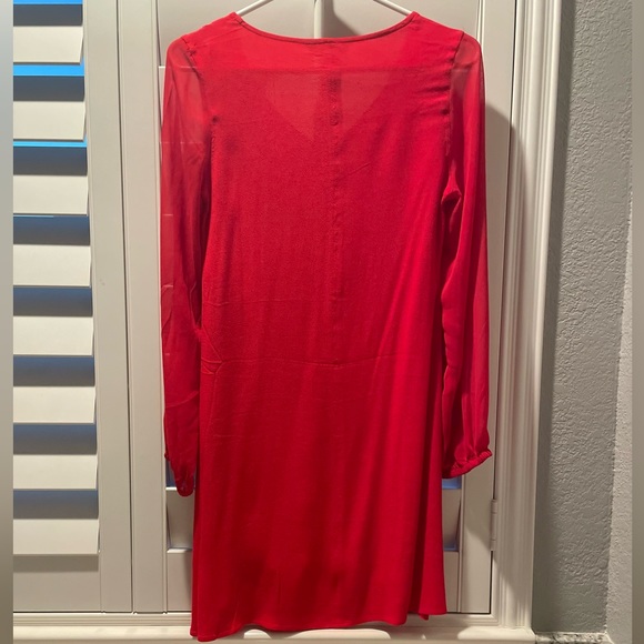 Express Red Sheer Dress Size XS - Picture 2 of 4
